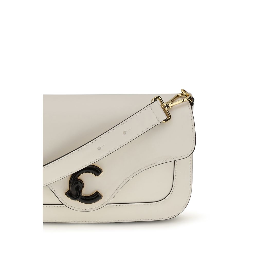 Coccinelle White Calf Leather Bos Taurus Shoulder Bag