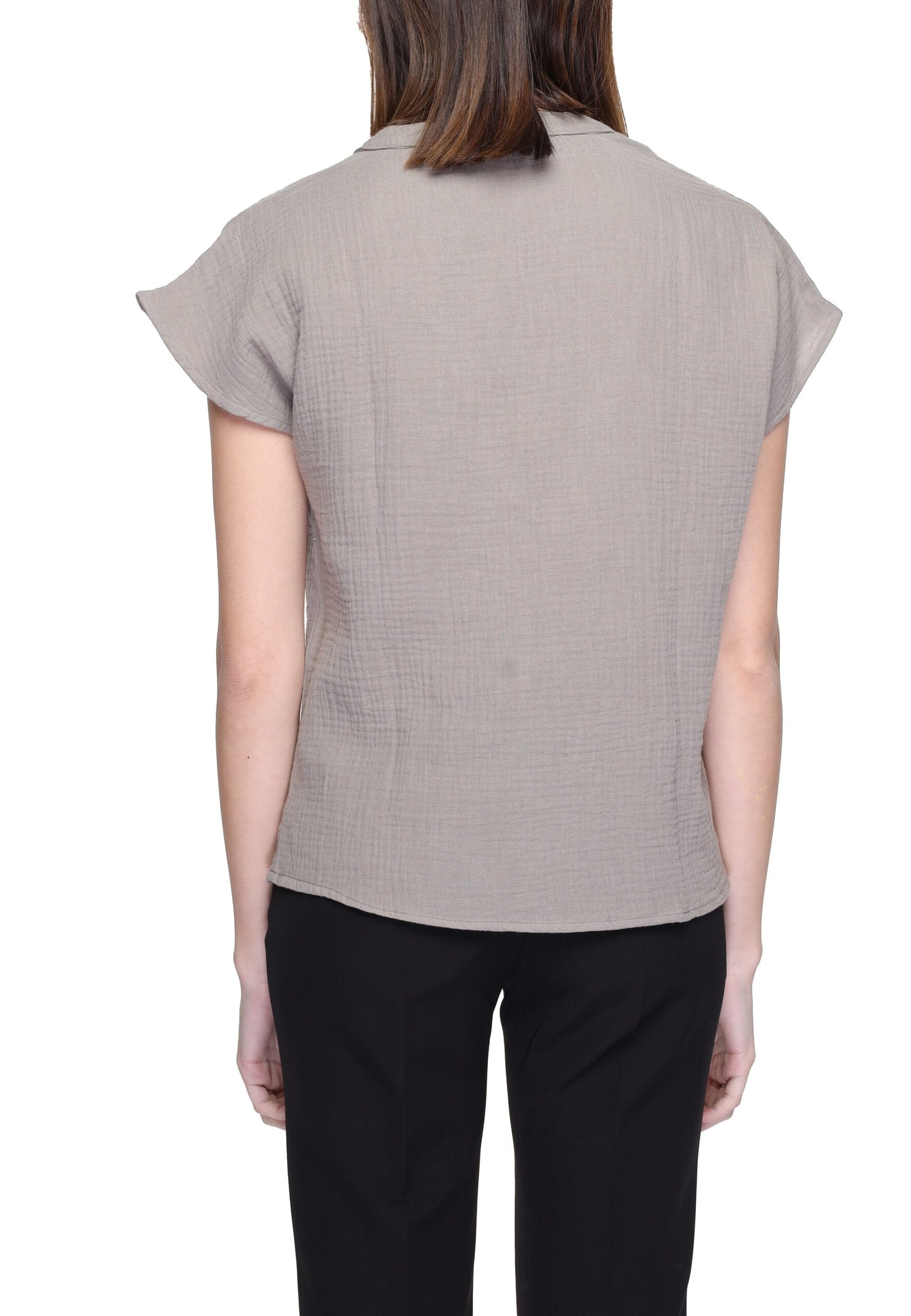 Jacqueline De Yong Beige Cotton Blouse