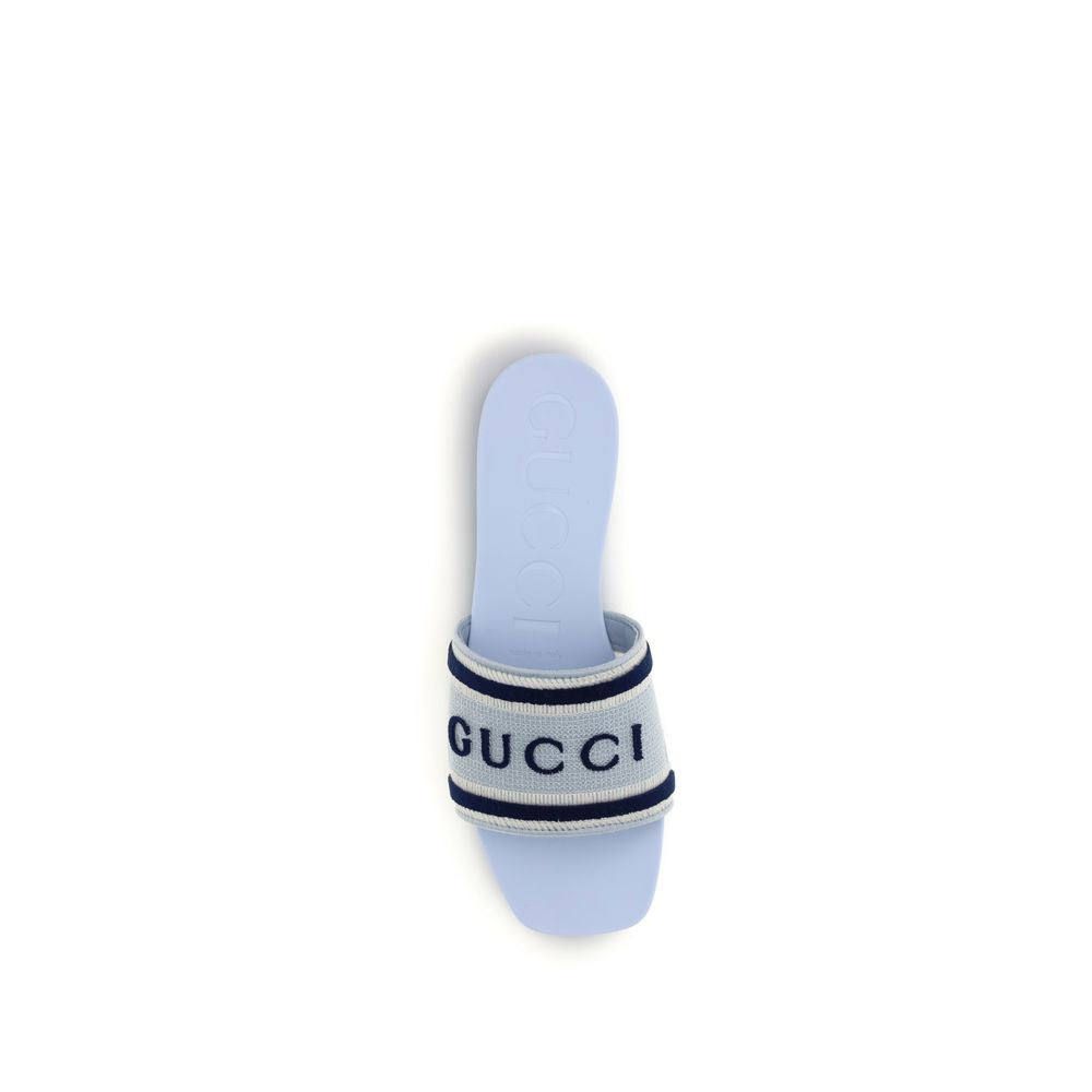 Gucci Blue Cotton Sandals