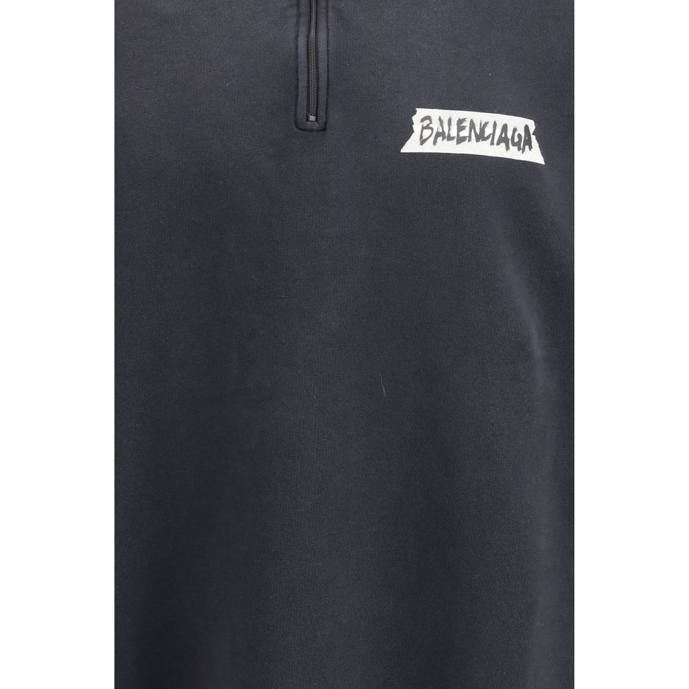Balenciaga Black Cotton Sweatshirt