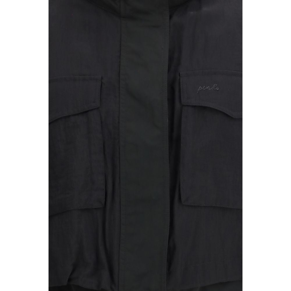 PINKO Black Nylon Sleveless Jacket