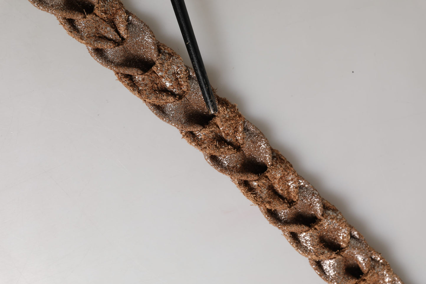 Ermanno Scervino Brown Leather Braided Metal Buckle Belt