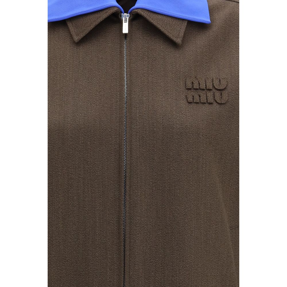 Miu Miu Brown Fleece Wool Bomber