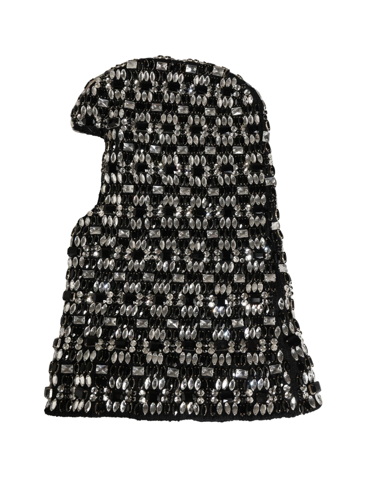 Dolce & Gabbana Black Wool Crystal Embellished Balaclava Hat