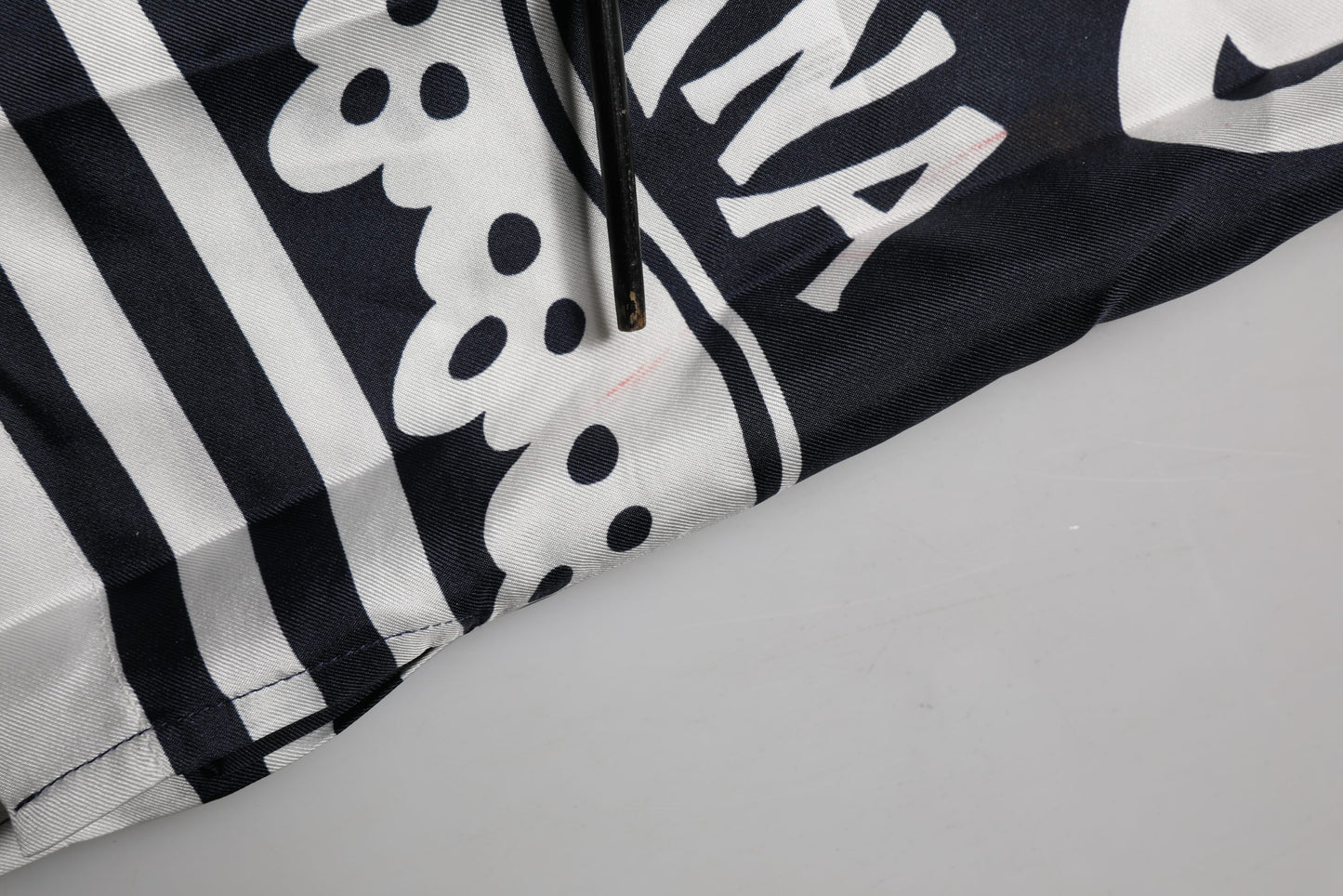 Dolce & Gabbana Black White Marina Print Silk Hawaii Shirt