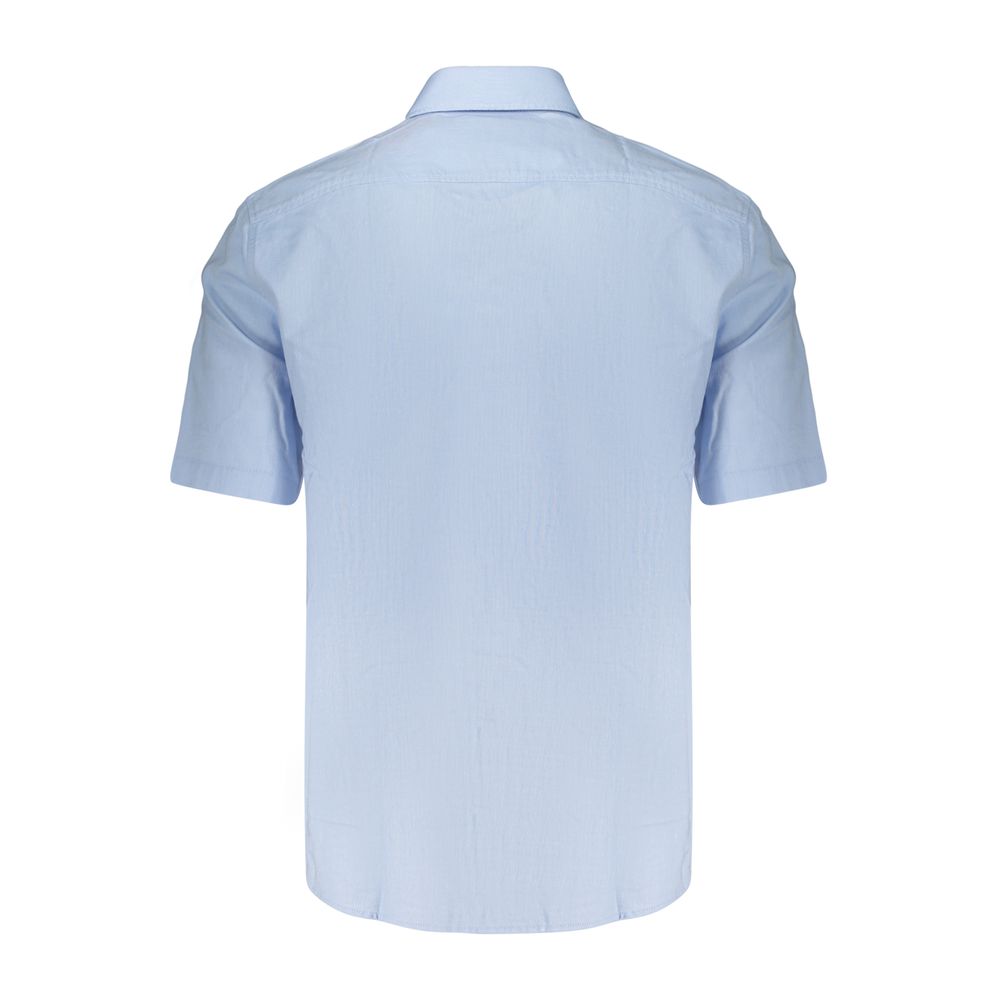 Hugo Boss Blue Cotton Shortsleeve Shirt