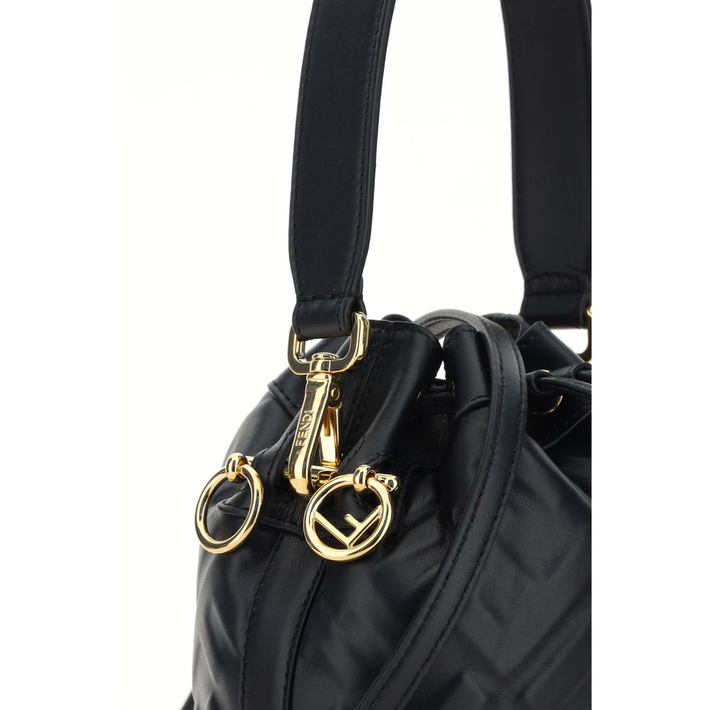 Fendi Black Calf Leather Bos Taurus Backet Bag