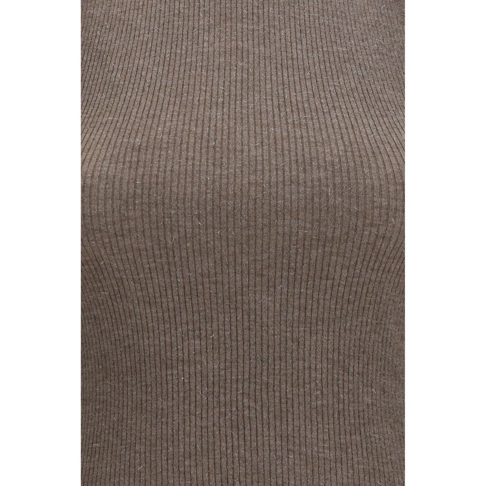 Brunello Cucinelli Brown Cashmere Sleeveles Sweater