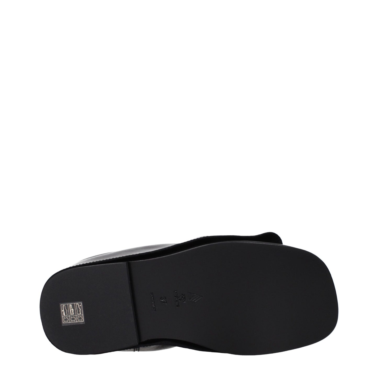 The Attico Black Leather Slippers