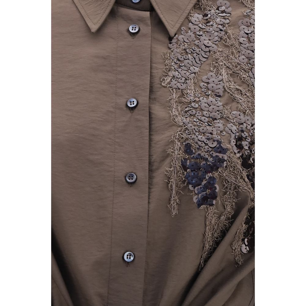 Brunello Cucinelli Brown Cotton Casual Dress