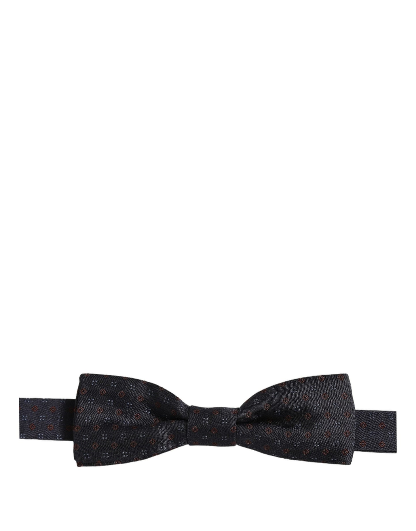 Dolce & Gabbana Black Diamond Pattern Adjustable Neck Papillon Bow Tie