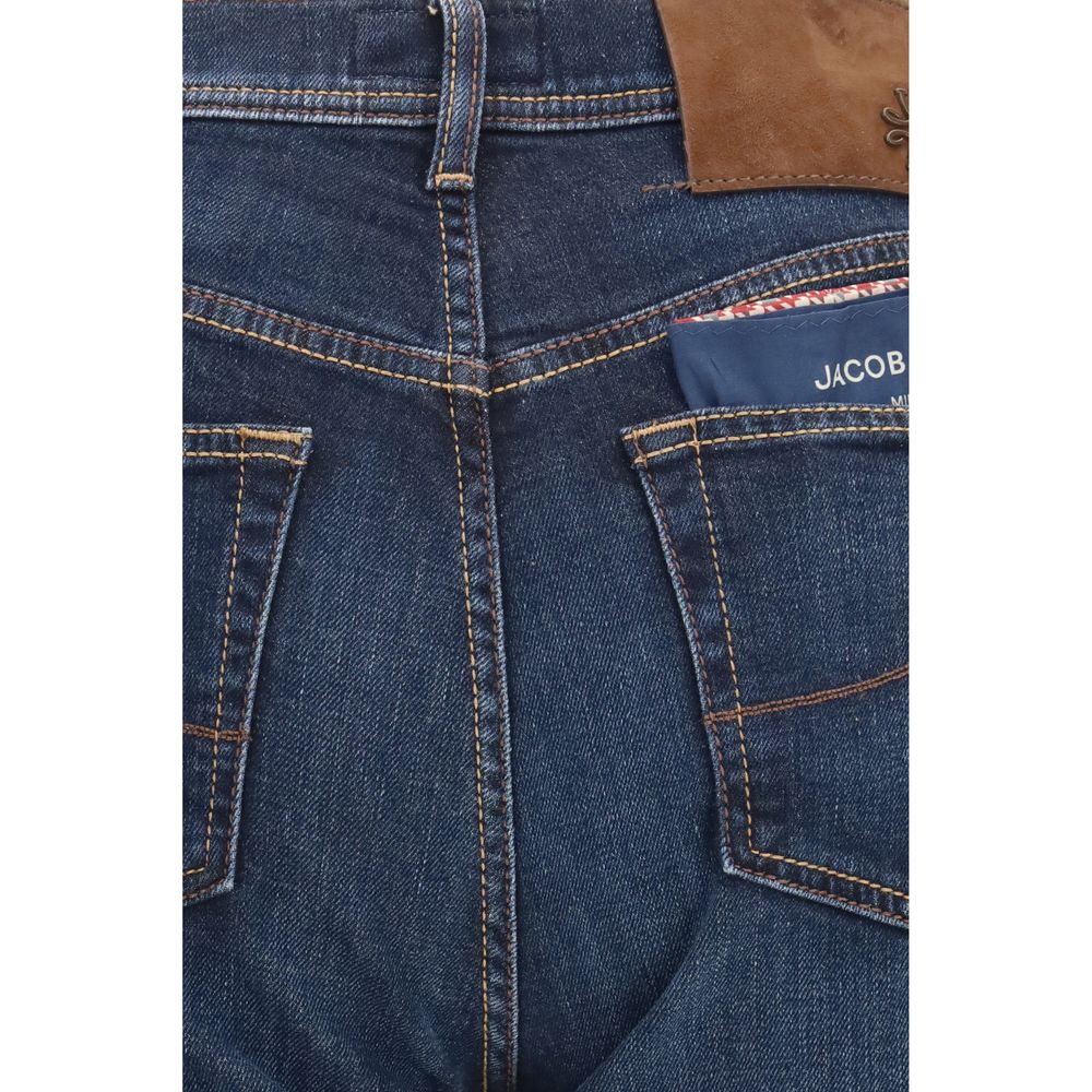 Jacob Cohen Blue Cotton Straight-Leg Jeans