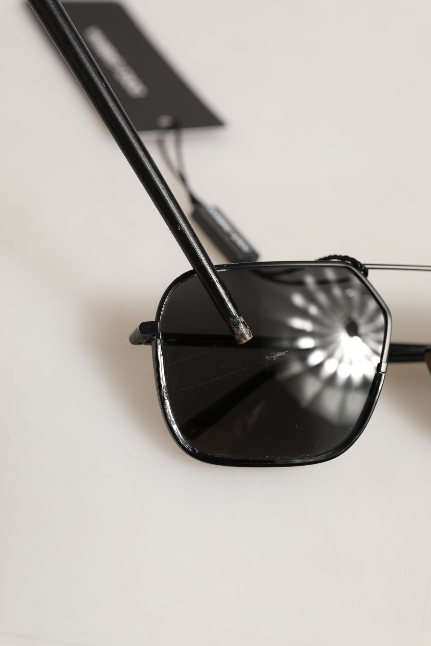 Dolce & Gabbana Black DG2193J Rectangular Metal Frame Eyewear Sunglasses