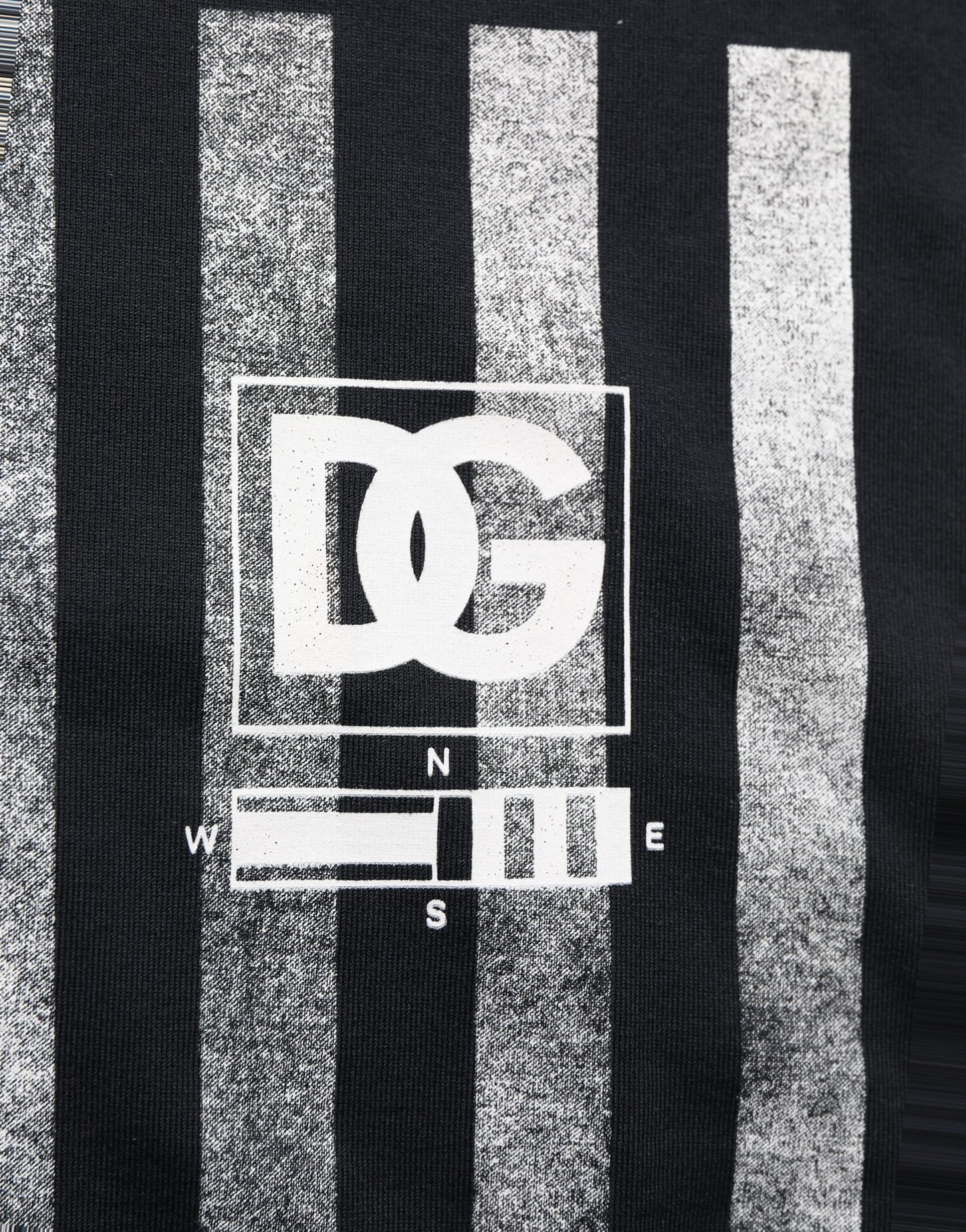 Dolce & Gabbana Blue Striped Print Cotton Crew Neck T-shirt