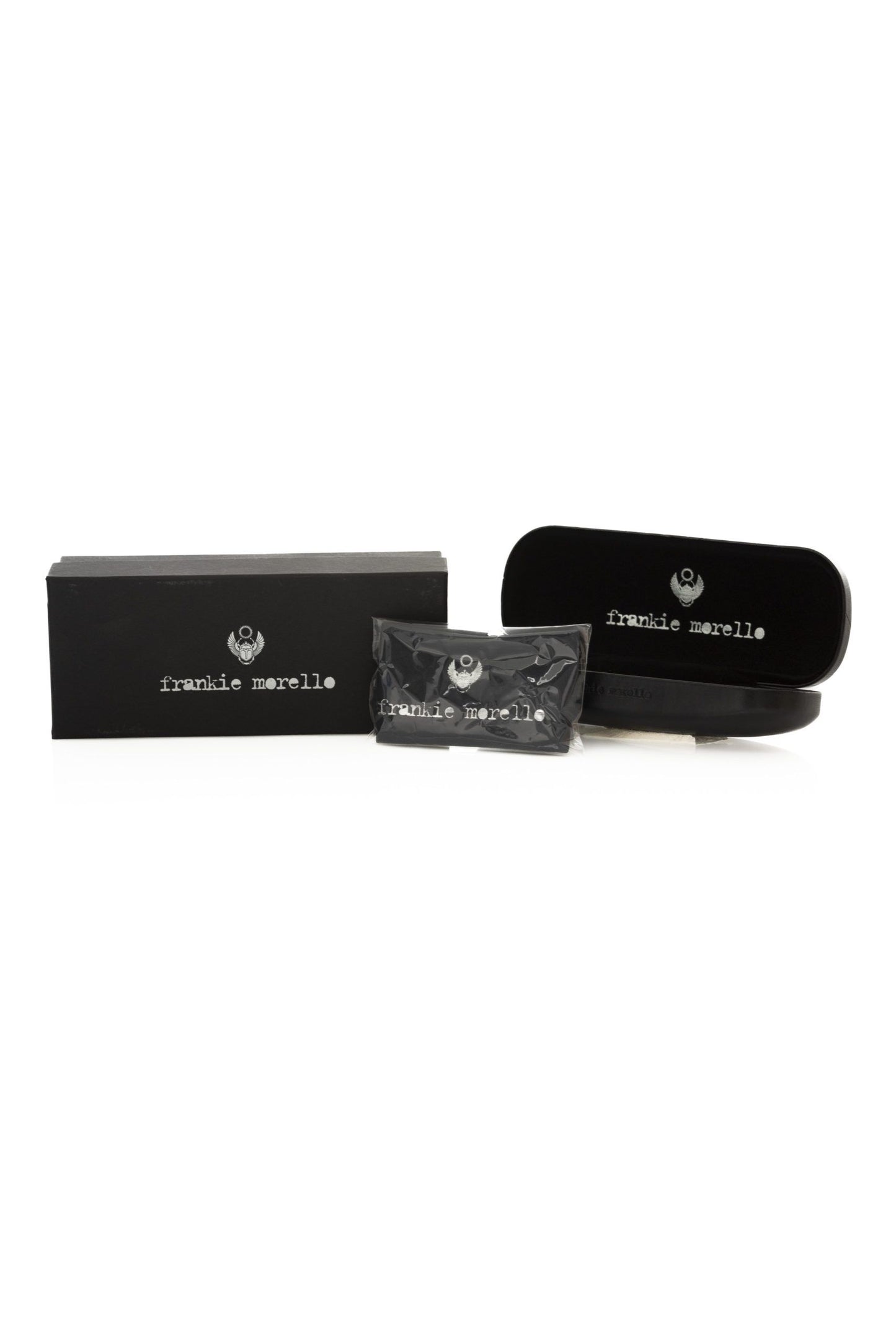 Frankie Morello Silver Metallic Fibre Men Sunglass
