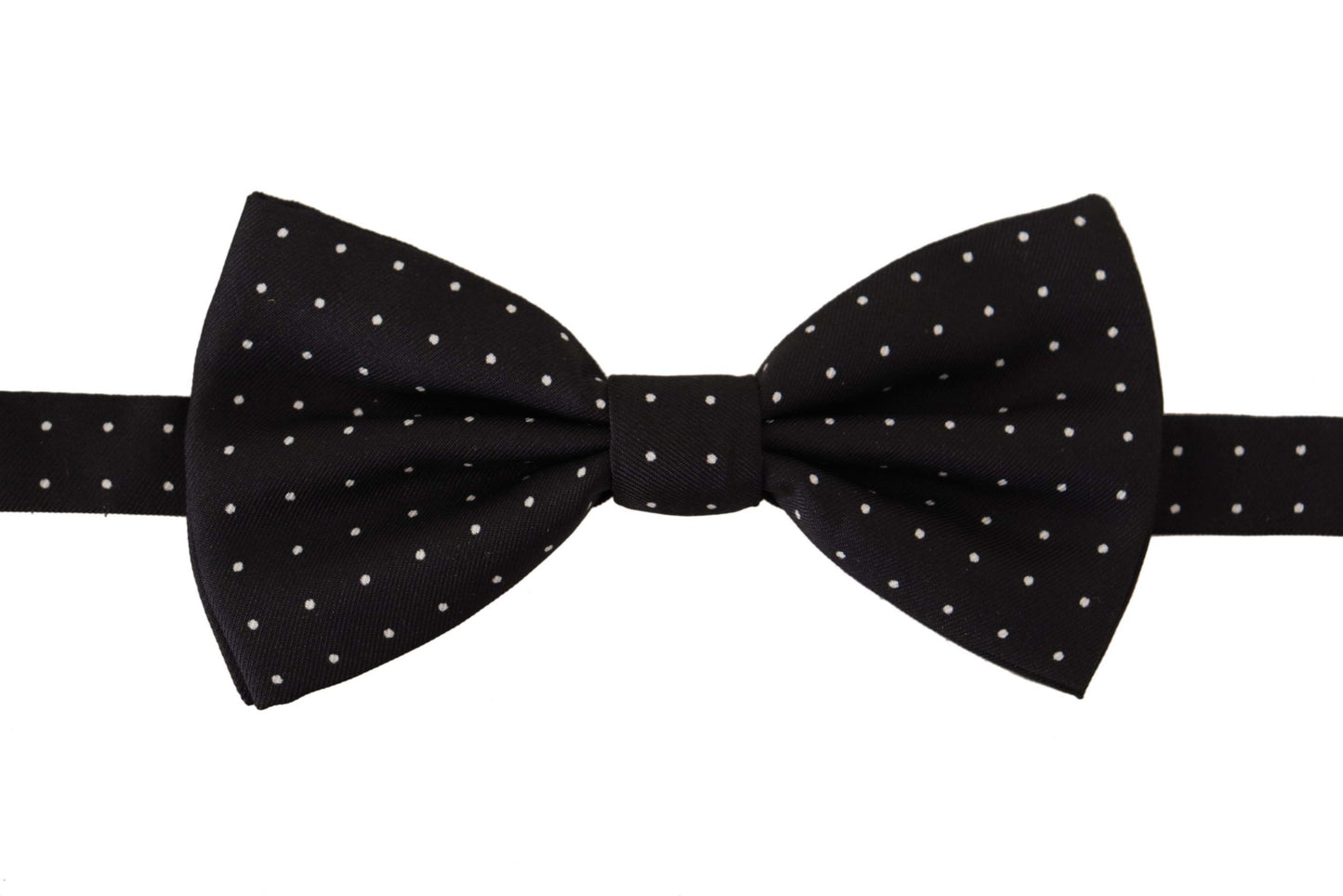 Dolce & Gabbana Black White Polka Dot 100% Silk Neck Papillon Tie