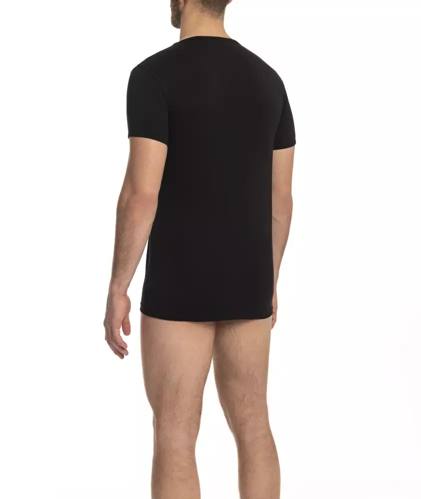 Cavalli Class Black Cotton T-Shirt