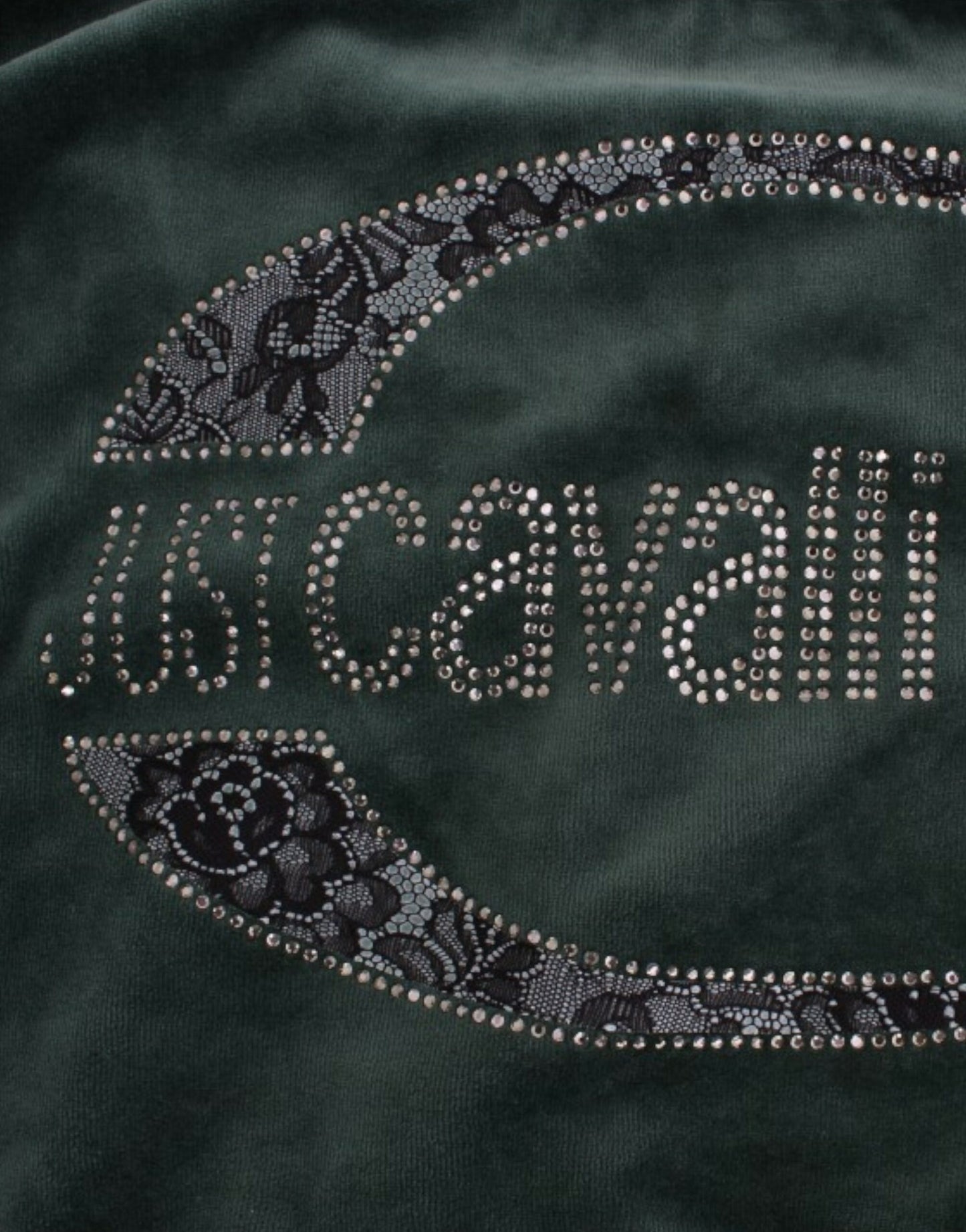 Cavalli Green velvet cotton sweater