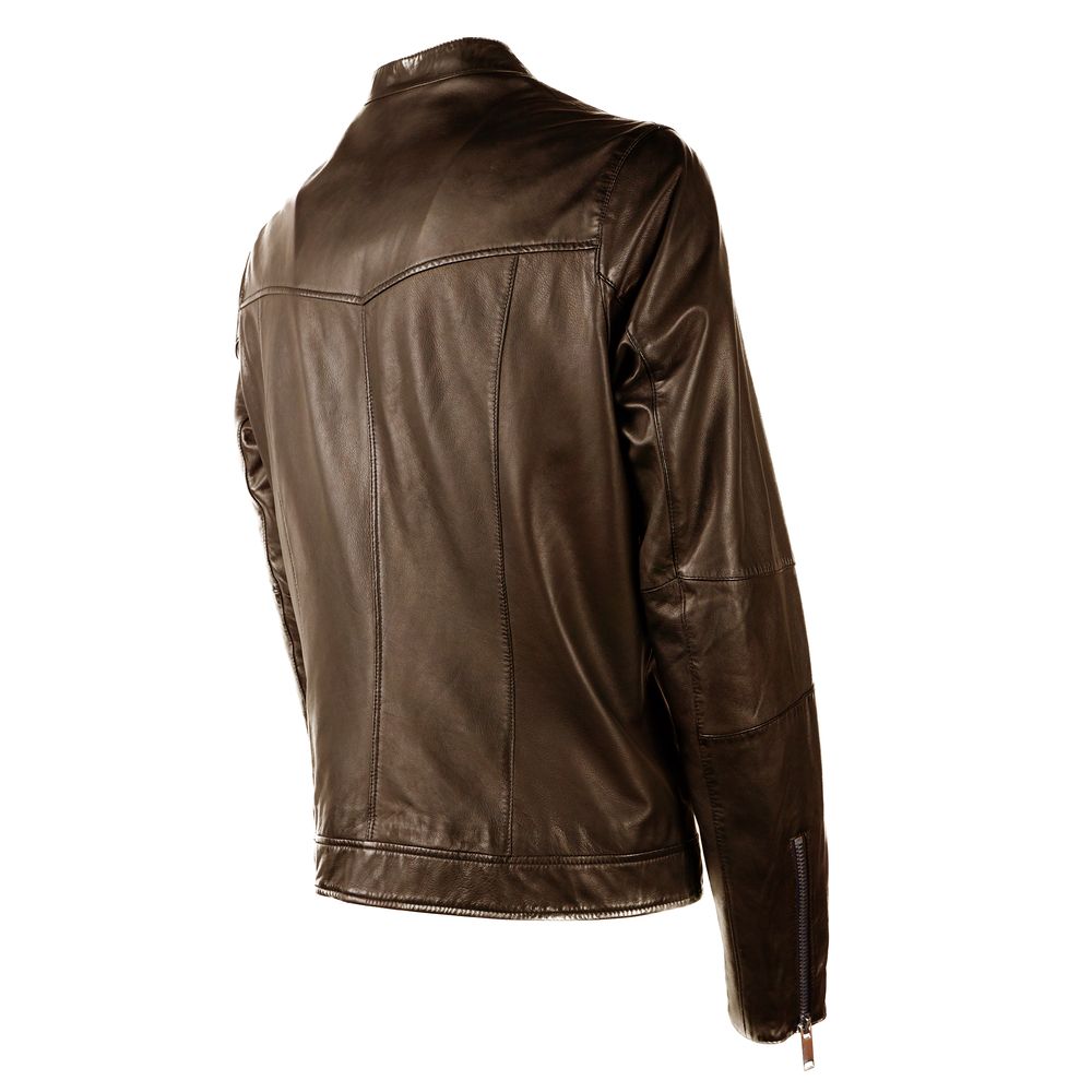 Emilio Romanelli Brown Leather Jackets & Coat