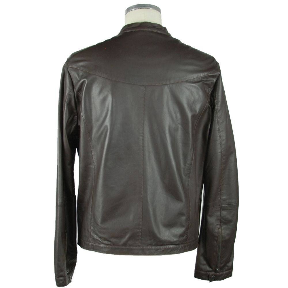 Emilio Romanelli Brown Leather Jackets & Coat