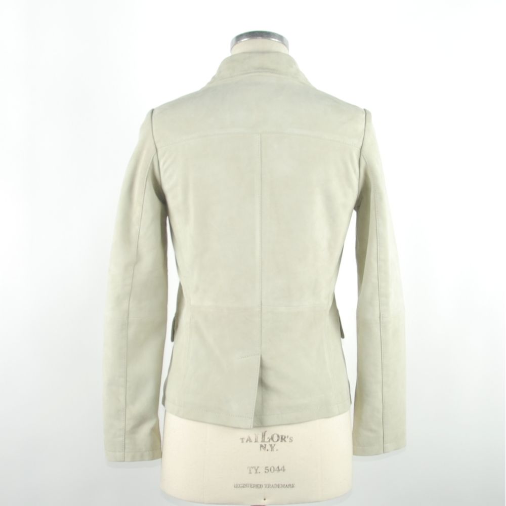 Emilio Romanelli White Leather Jackets & Coat