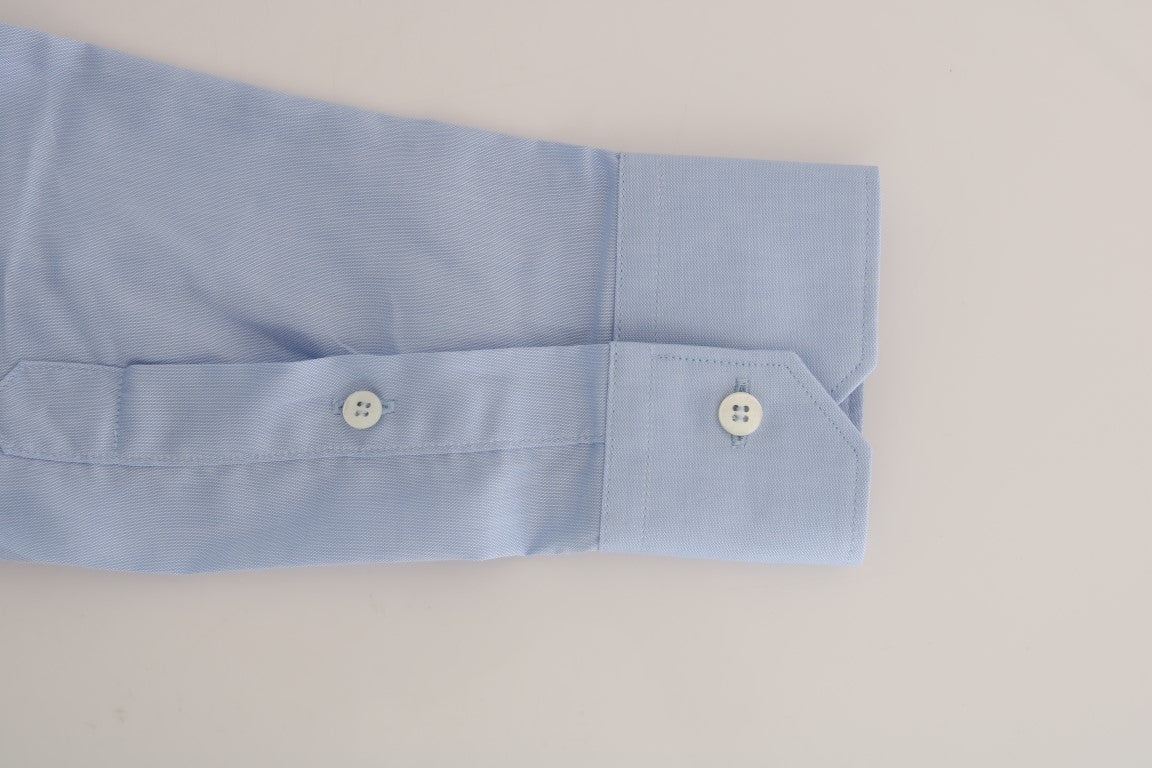 Light Blue Cotton Slim Fit Dress Shirt