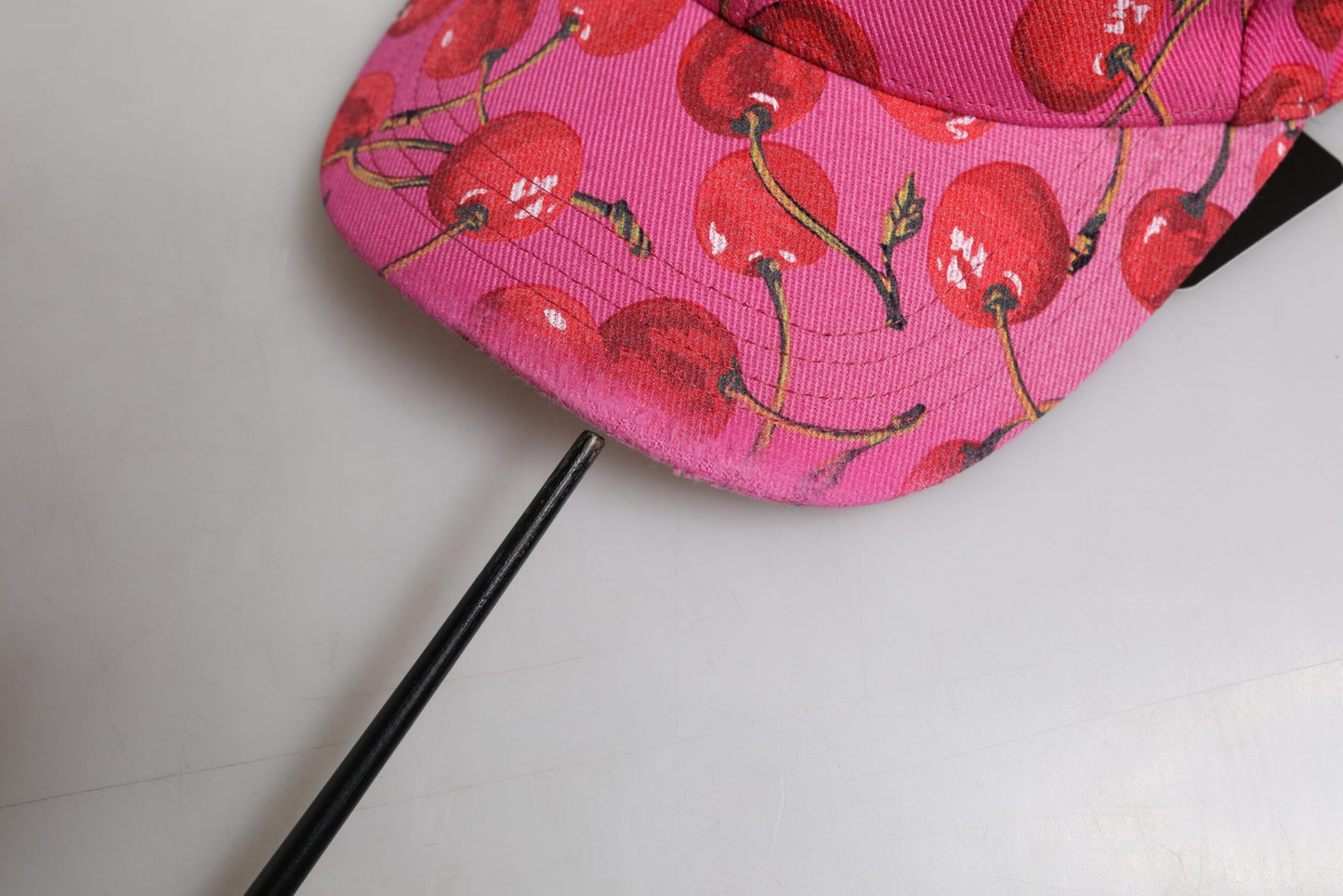 Pink Cherry Print Cotton Baseball Cap