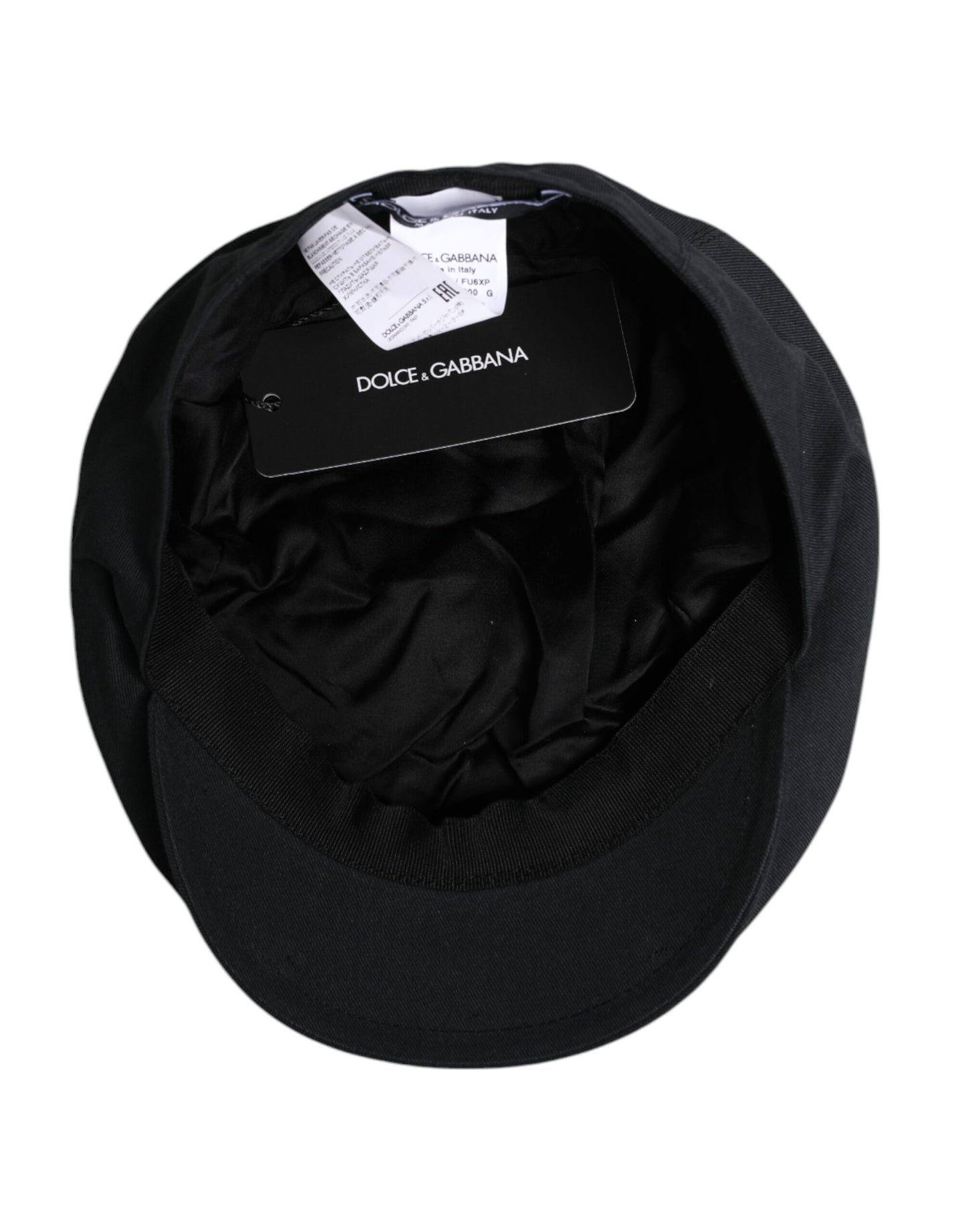Black Cotton Newsboy Capello Cabbie Hat