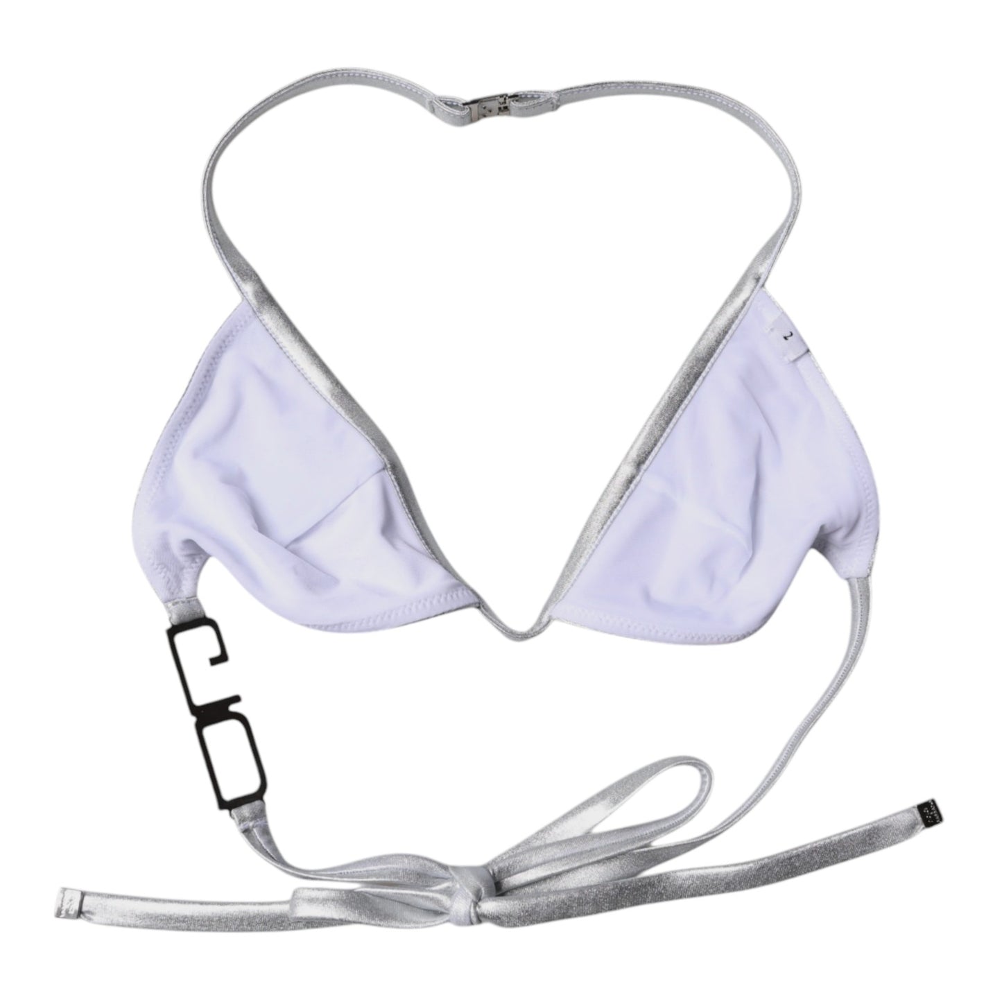 Silver Logo Halter Beachwear Bikini Top Swimwear