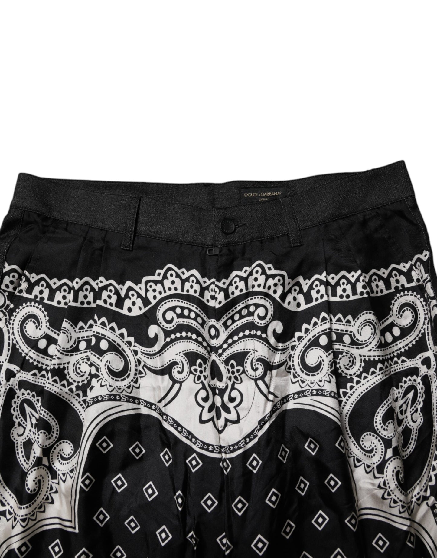 Dolce & Gabbana Black Bandana Cotton Skinny Denim Jeans