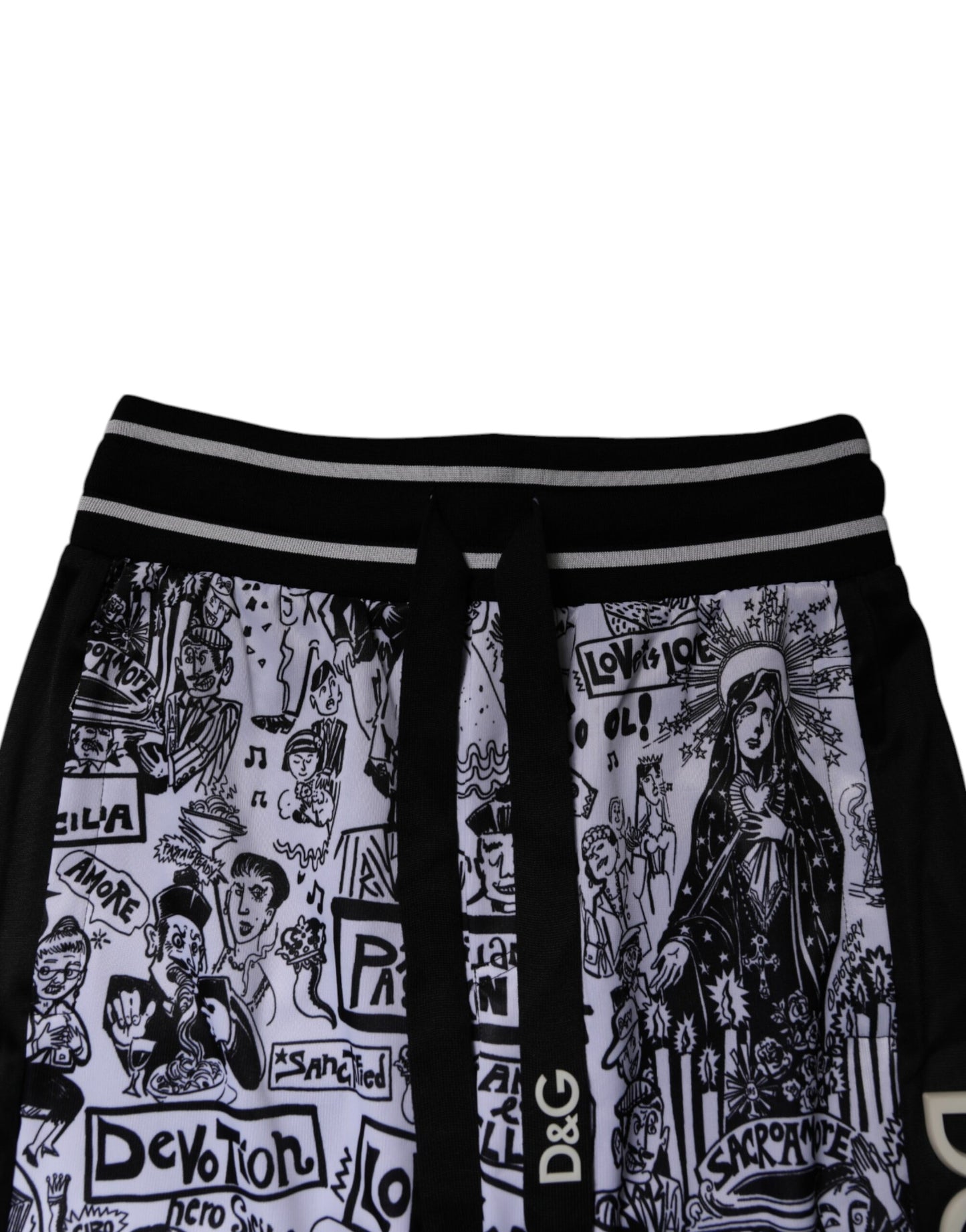 White Graffiti Polyester Jogger Men Sweatpants Pants