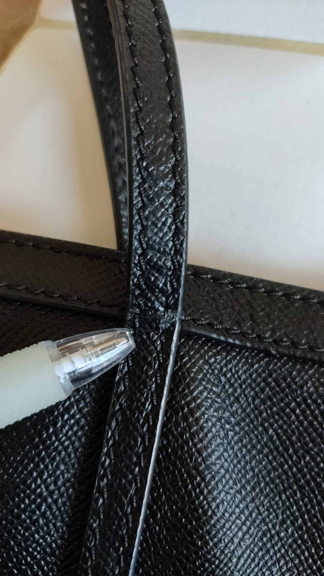 Black Leather Miss Escape Shopping Tote Bag