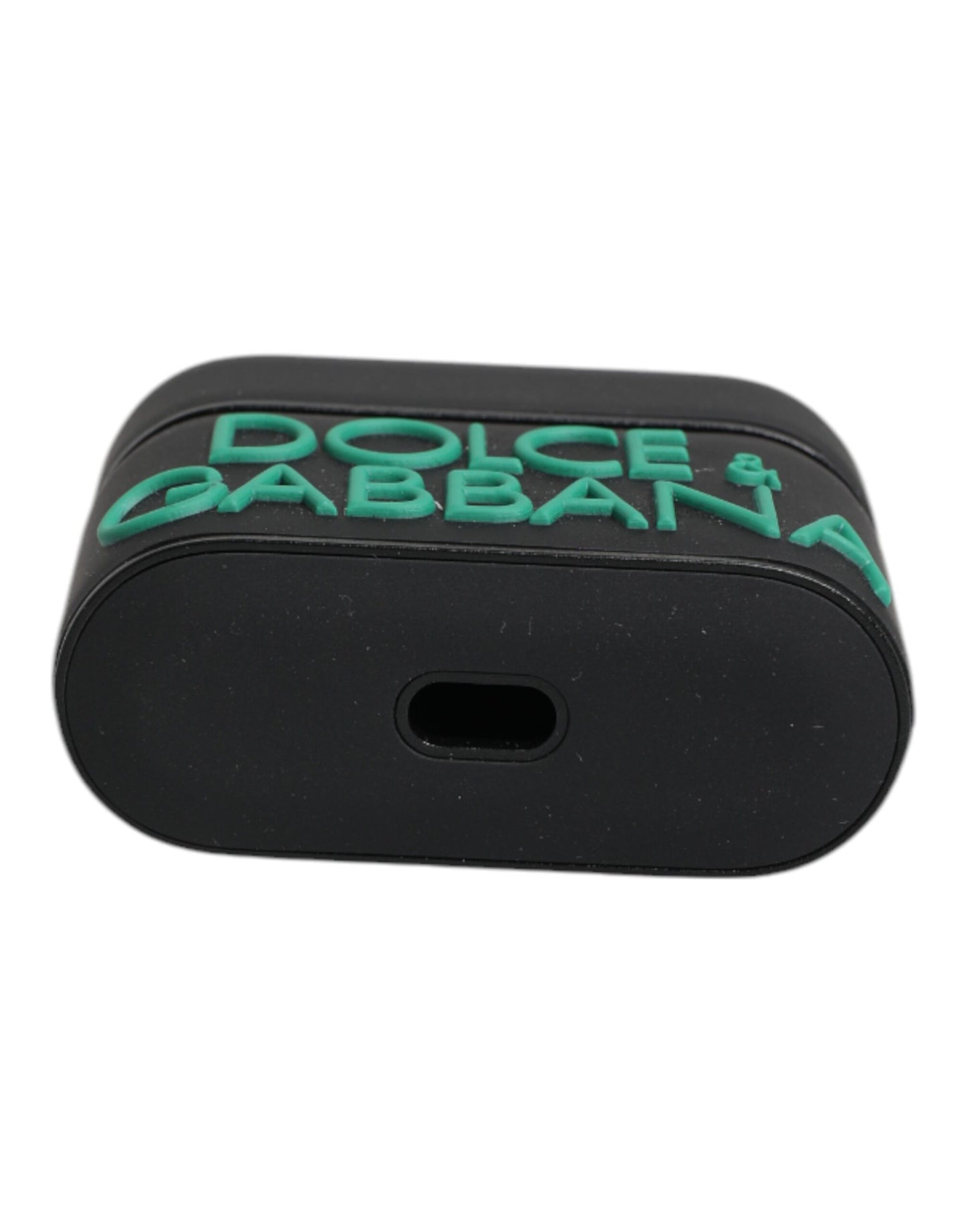 Dolce & Gabbana Black Orange Silicone Embossed Logo Airpods Case