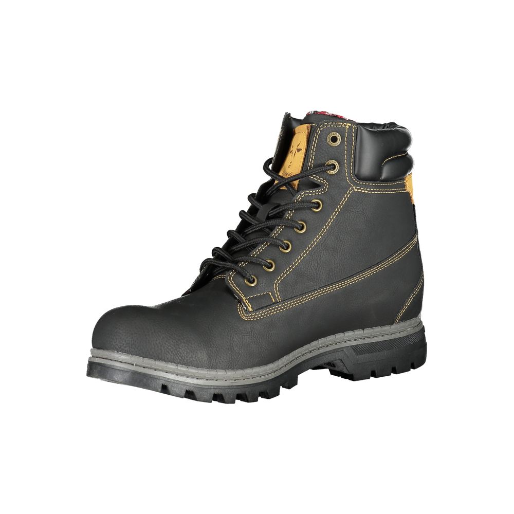Carrera Black Polyurethane Men Ankle Boot