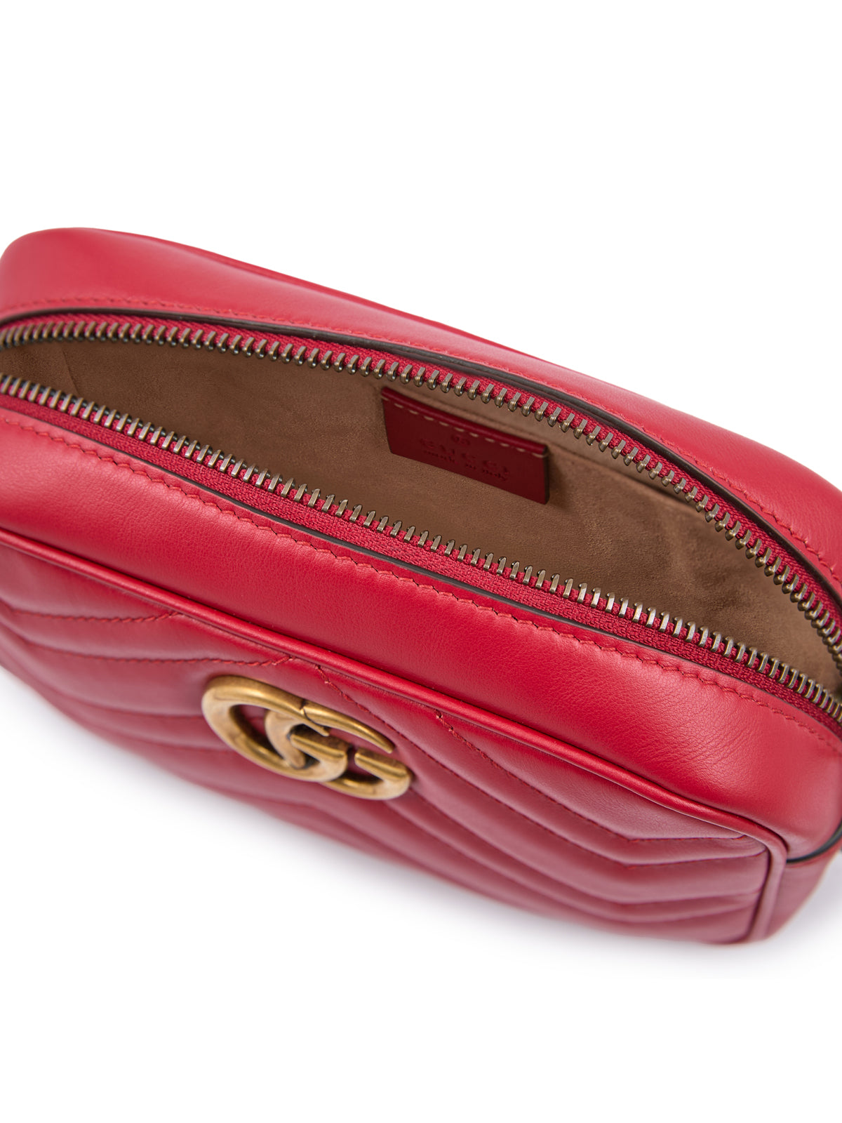 Red Leather GG Marmont Camera Bag