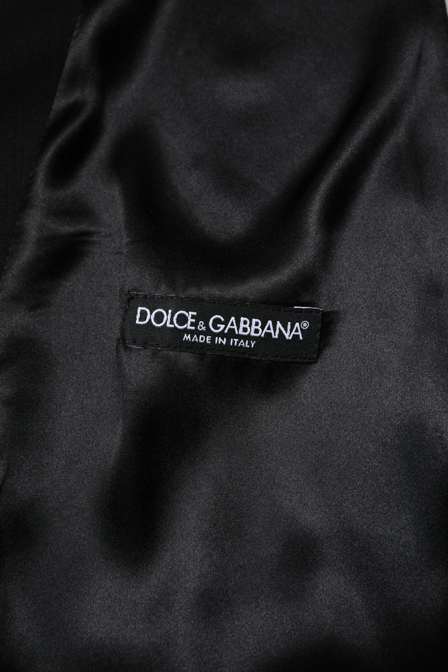 Dolce & Gabbana Black Wool Dress Formal Men Waistcoat Vest