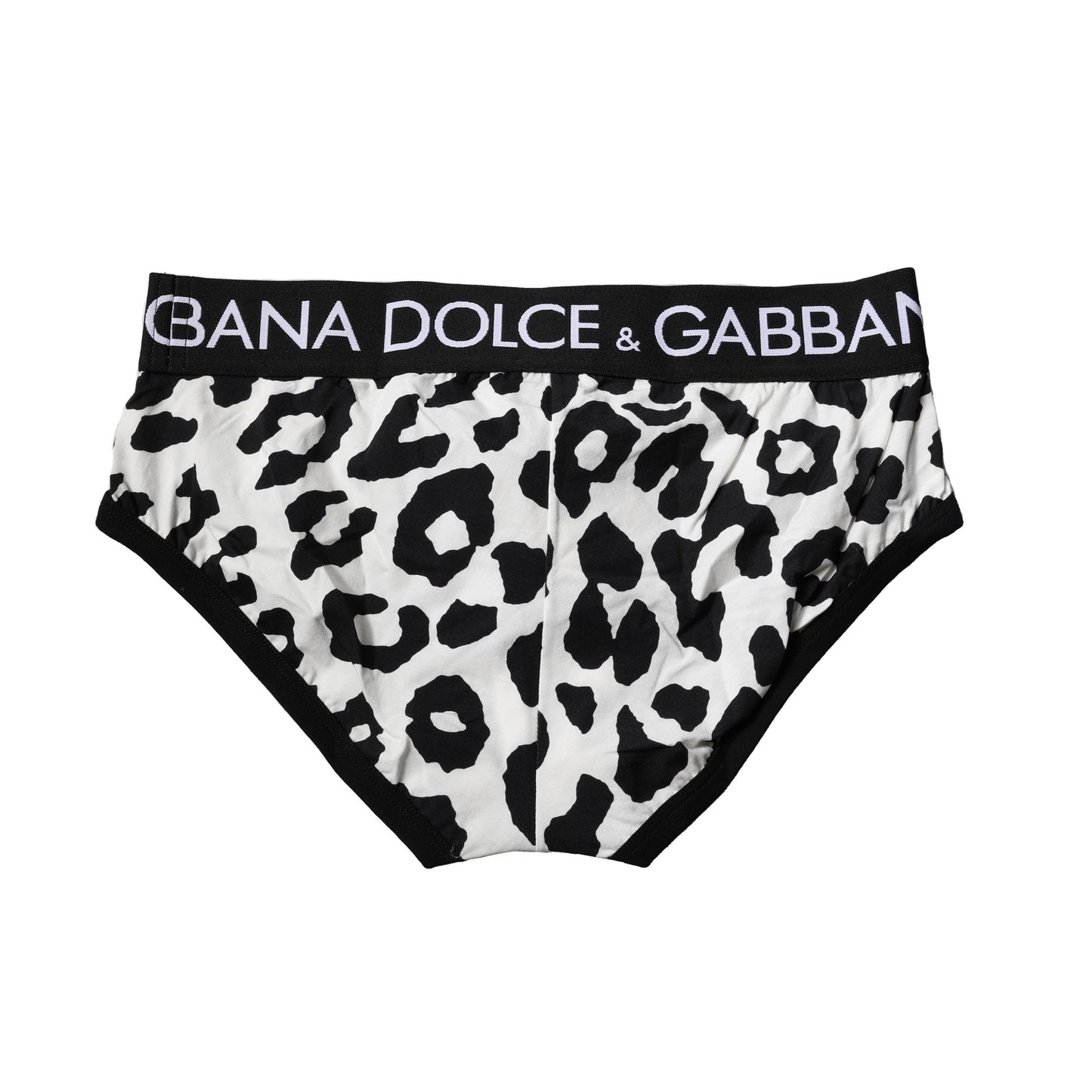 Black White Cotton Leopard Men Brief Underwear