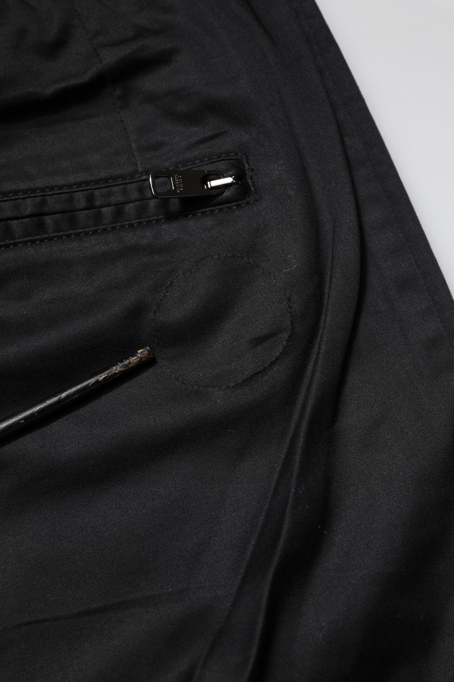 Black Cotton Mid Waist Jogger Pants