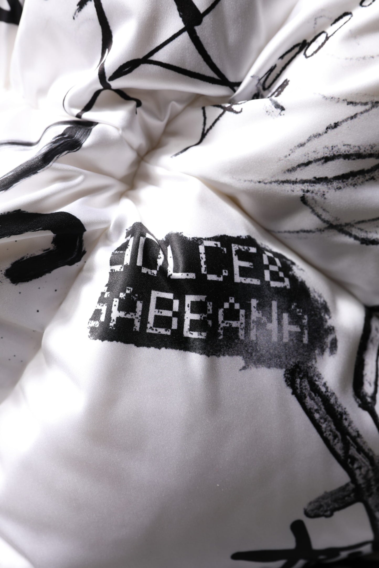 Dolce & Gabbana White Polyester Printed Hood Quilted Hat