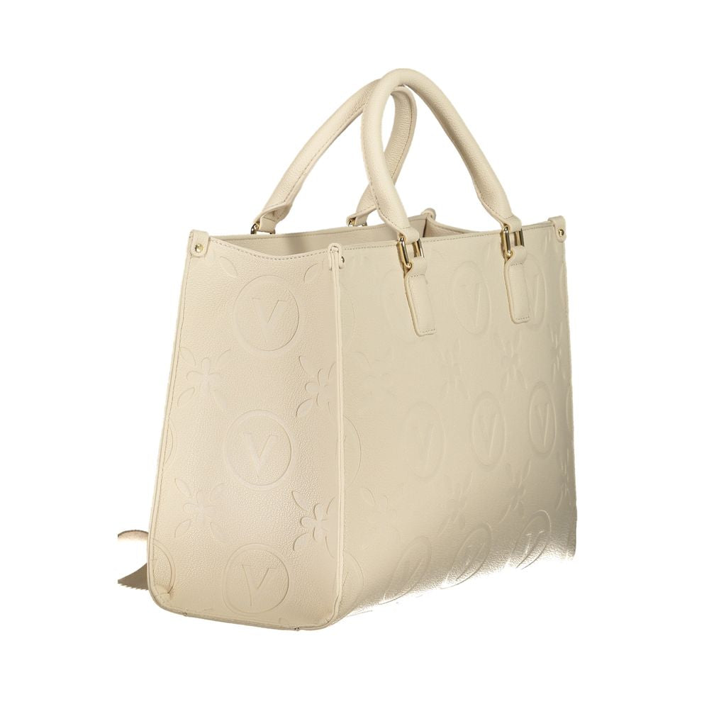 Beige Polyethylene Women Handbag