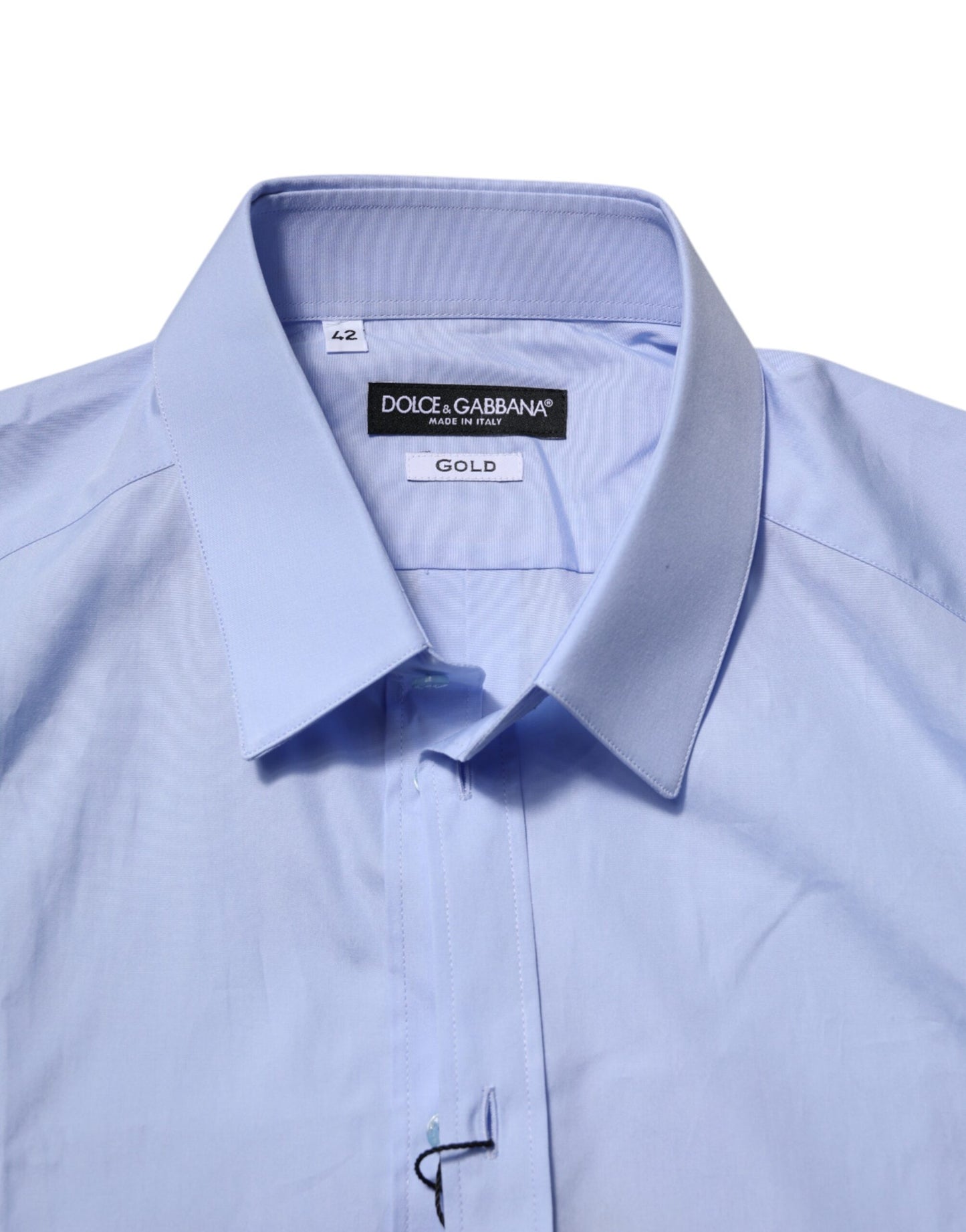 Blue Cotton GOLD Long Sleeves Dress Shirt