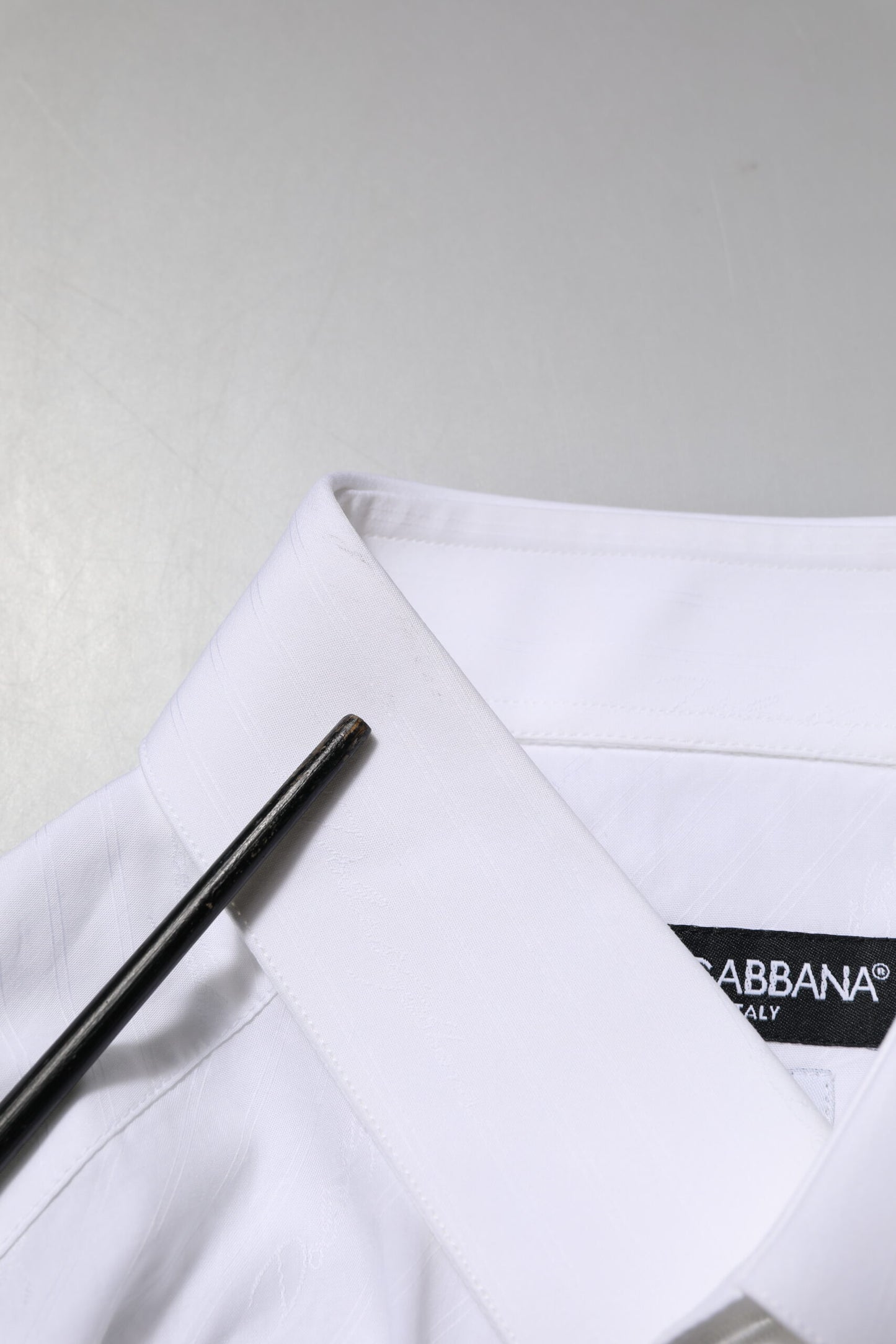 Dolce & Gabbana White Cotton MARTINI Long Sleeve Dress Shirt