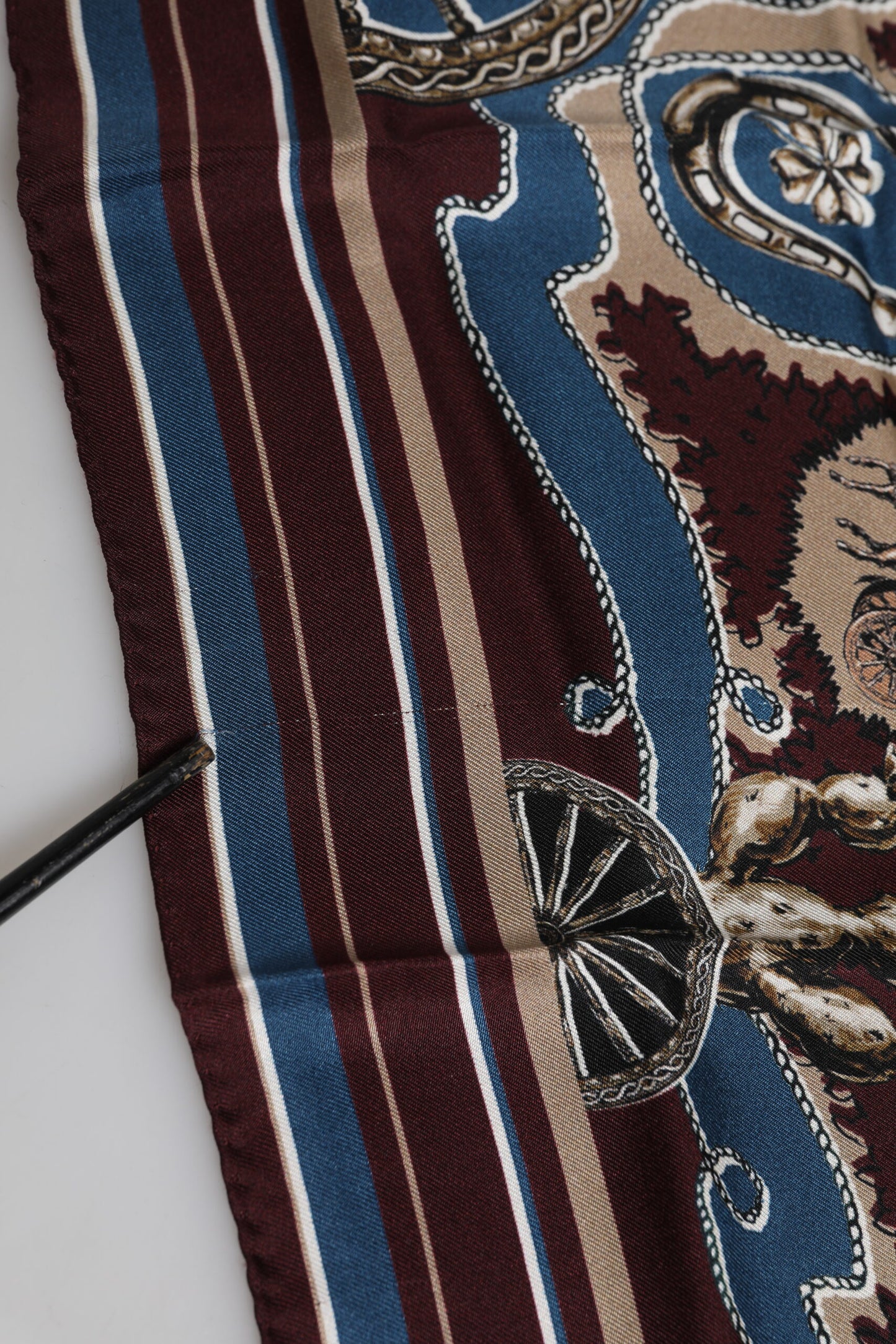 Multicolor Printed Silk Square Foulard Scarf