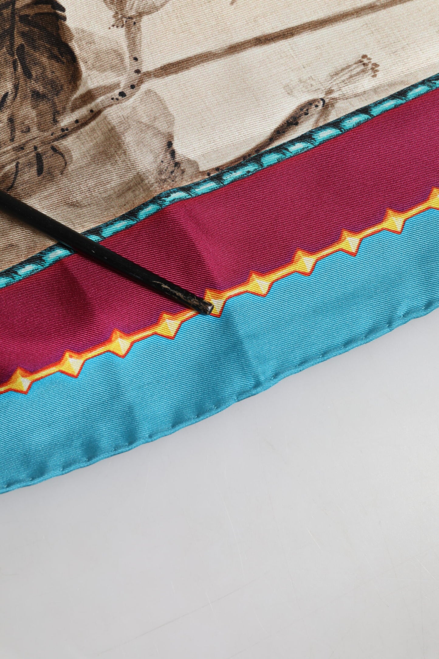 Multicolor Floral Print Square Foulard Scarf