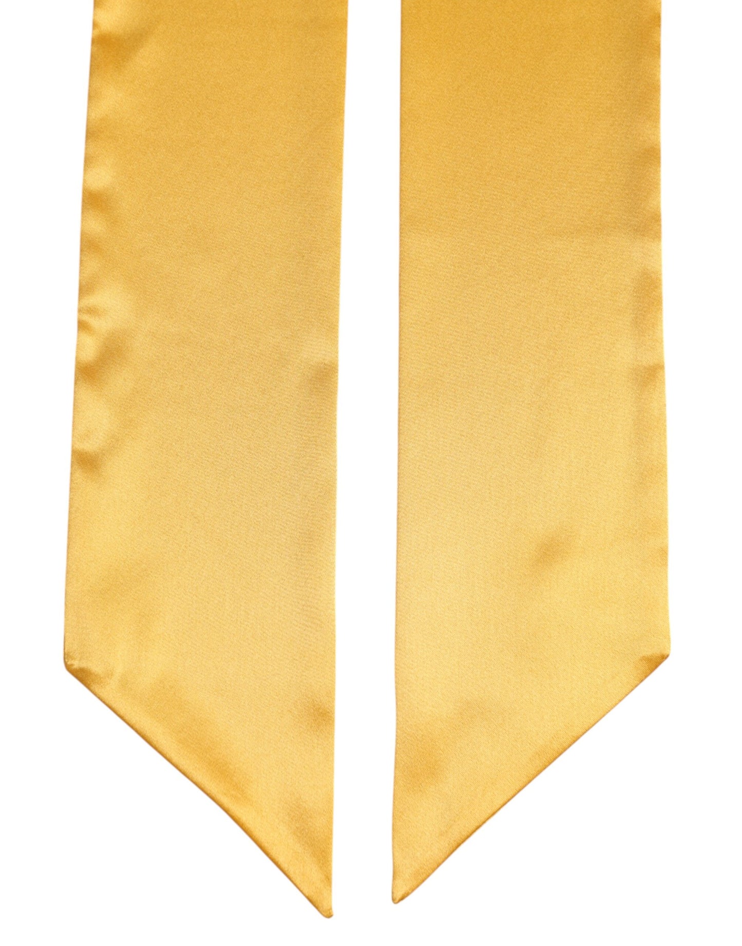 Yellow Satin Silk Skinny Foulard Wrap Scarf