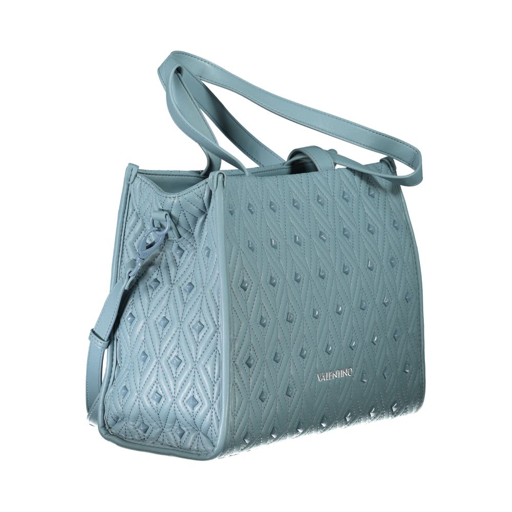 Blue Polyester Handbag