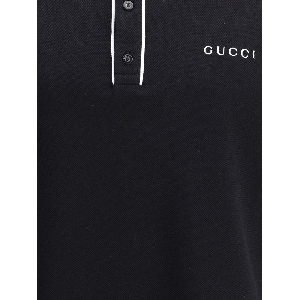 Gucci Black Cotton Polo Shirt