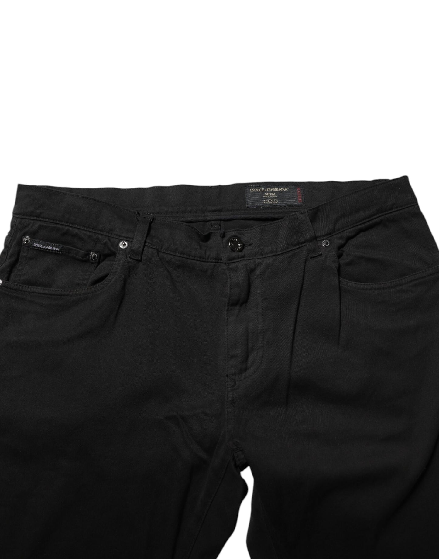 Black Cotton GOLD Skinny Denim Jeans