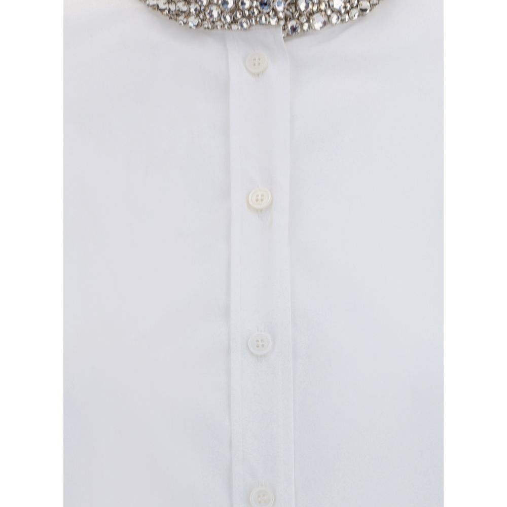 Shirt with embellished collar