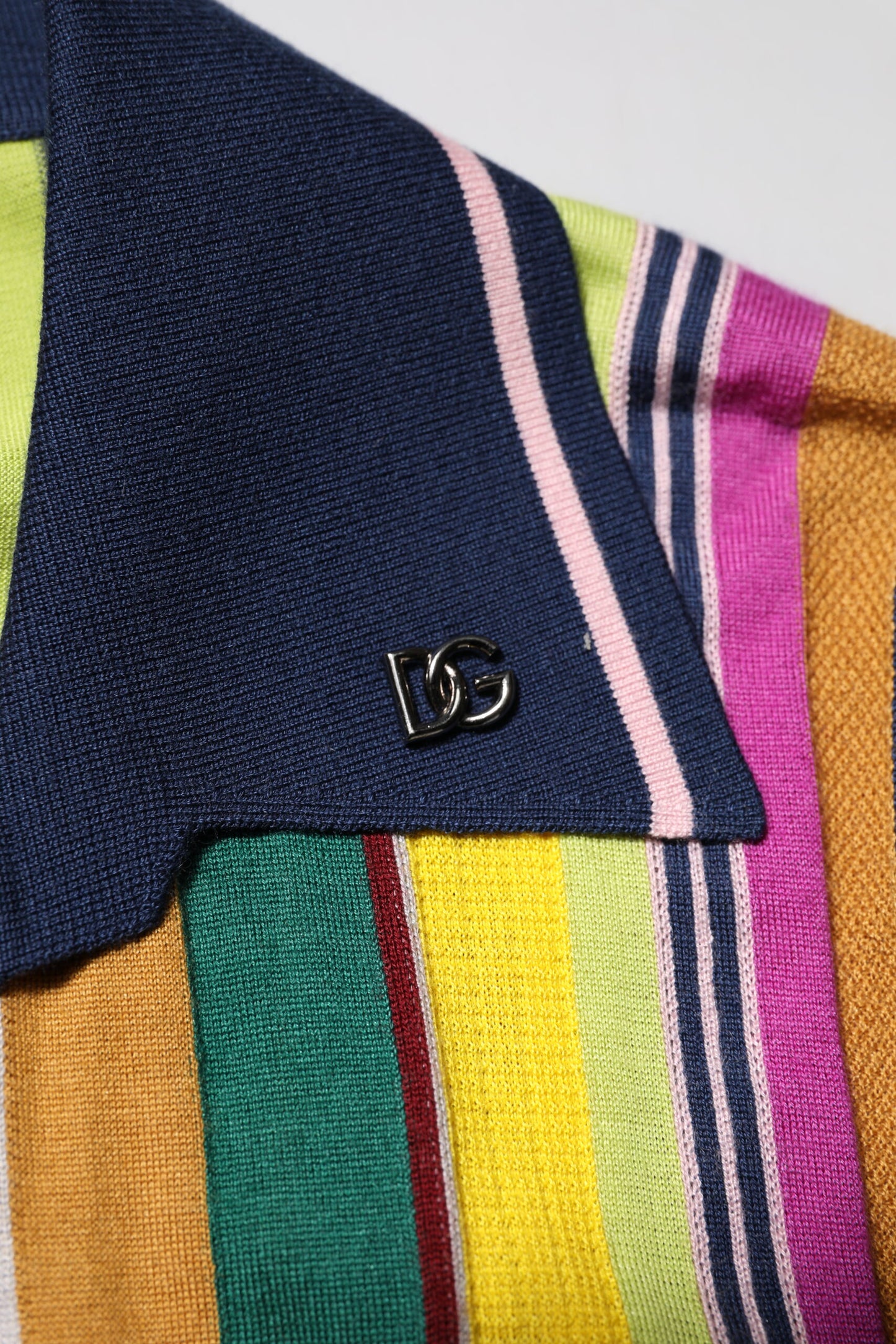 Multicolor Stripes Collared Men Polo T-shirt